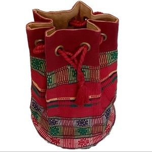 Vintage Tapestry Bucket Drawstring Bag